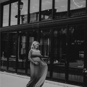 Pinkblush Black Long Sleeve Maternity Maxi Dress